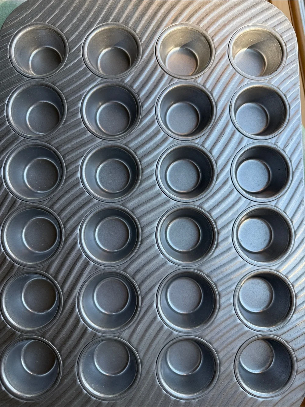 Set of Two Nonstick Mini Muffin / Cupcake Heavy Duty Pans - Silver